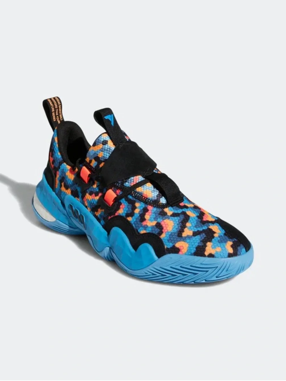 Adidas Trae Young 1 Pixels Core Black Sky Rush Blue  Basketball Sneakers